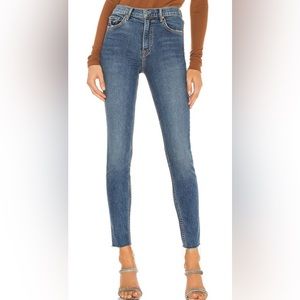 GRLFRND Kendall High Rise Raw Hem Skinny Jeans 26